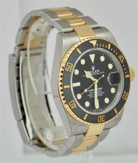 rolex 2 tone black submariner|Rolex Submariner date 126613ln.